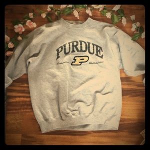 Purdue sweatshirt.